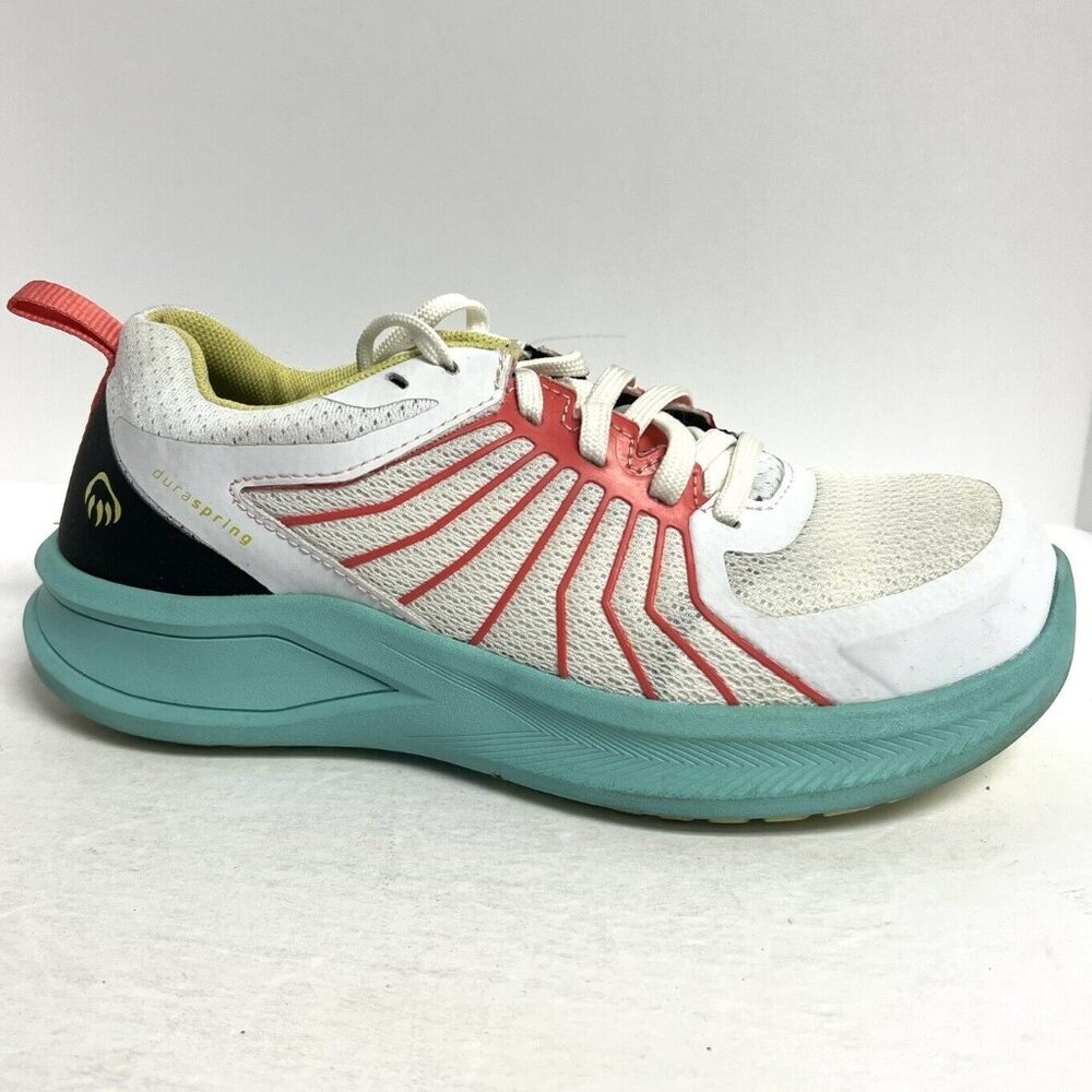 Wolverine Women's Durashocks White/Blue Sneakers, Size 8 M